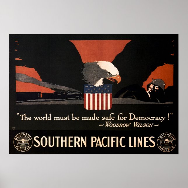 Southern Pacific Lines American War Railway Poster (Front)