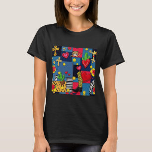 Southern Patchwork Print Sticker T-Shirt