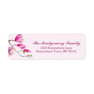 Southern Pink Magnolias Return Address Label