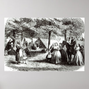 Southern refugees encamping in the woods poster