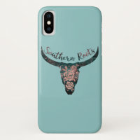Southern Roots Country Longhorn Pink Rose & Green