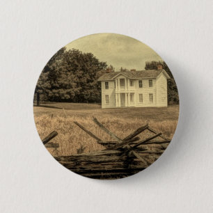 Southern Rural Landscape Rustic colonial Farmhouse 6 Cm Round Badge
