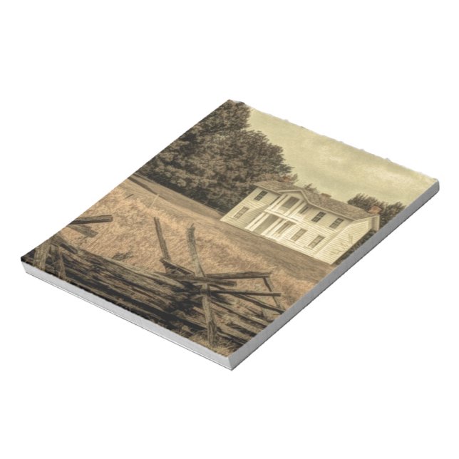Southern Rural Landscape Rustic colonial Farmhouse Notepad (Rotated)