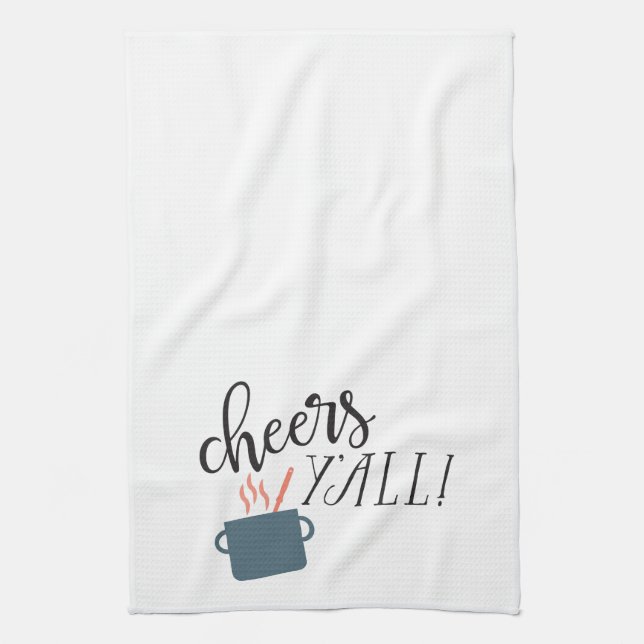 Southern Sayings: Cheers Y'all! Tea Towel (Vertical)