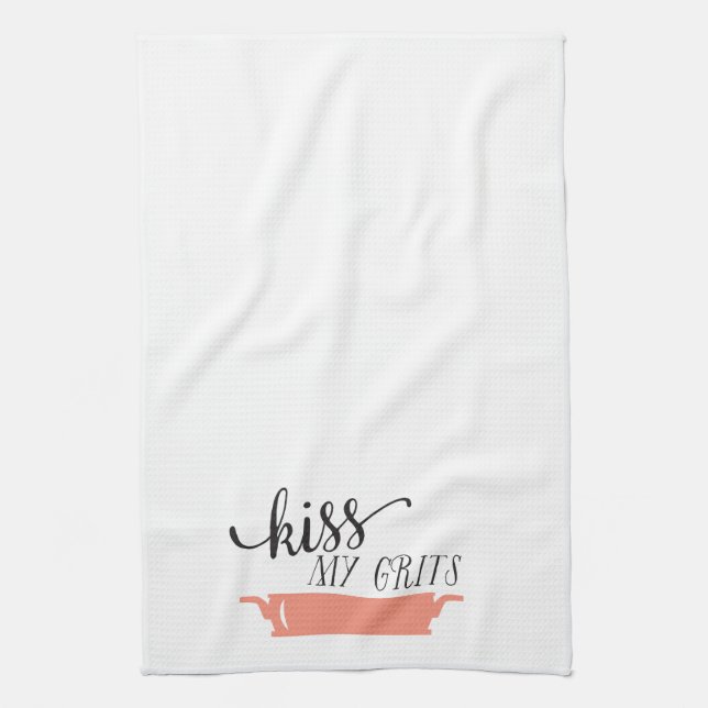 Southern Sayings: Kiss My Grits Tea Towel (Vertical)