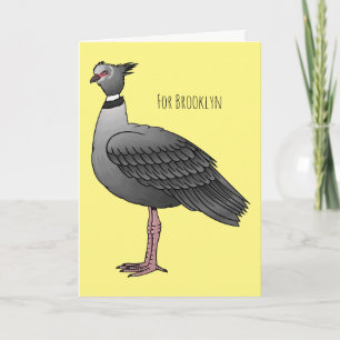 Southern screamer bird cartoon illustration card