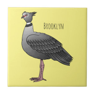 Southern screamer bird cartoon illustration ceramic tile