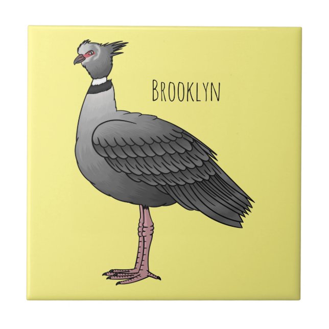 Southern screamer bird cartoon illustration ceramic tile (Front)