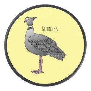 Southern screamer bird cartoon illustration hockey puck