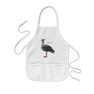 Southern screamer bird cartoon illustration  kids apron