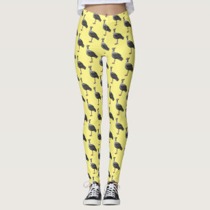 Southern screamer bird cartoon illustration leggings