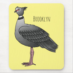 Southern screamer bird cartoon illustration mouse pad