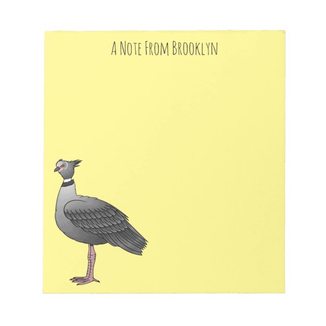 Southern screamer bird cartoon illustration   notepad (Front)