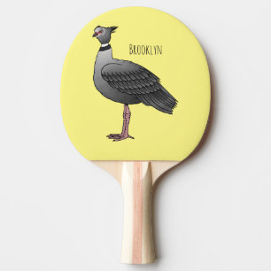 Southern screamer bird cartoon illustration ping pong paddle