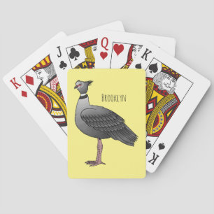 Southern screamer bird cartoon illustration playing cards