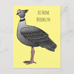 Southern screamer bird cartoon illustration   postcard