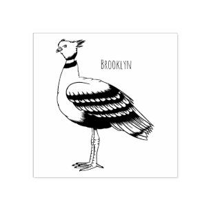 Southern screamer bird cartoon illustration rubber stamp