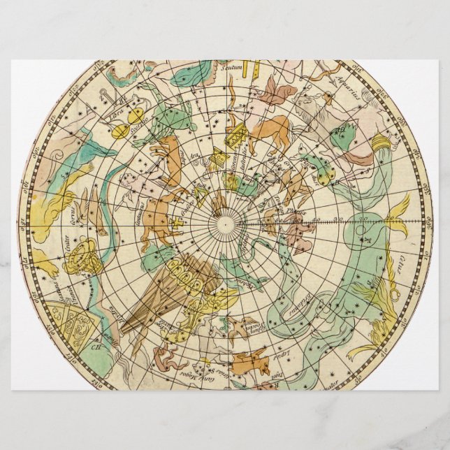 Southern Sky Star Chart and Constellations Map Flyer (Front)