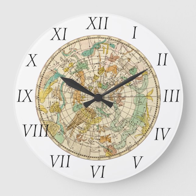Southern Sky Star Chart and Constellations Map Large Clock (Front)