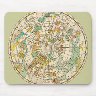Southern Sky Star Chart and Constellations Map Mouse Pad