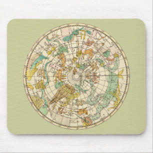 Southern Sky Star Chart and Constellations Map Mouse Pad