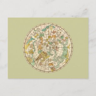 Southern Sky Star Chart and Constellations Map Postcard