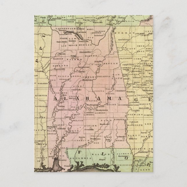 Southern States Olney Map Postcard (Front)