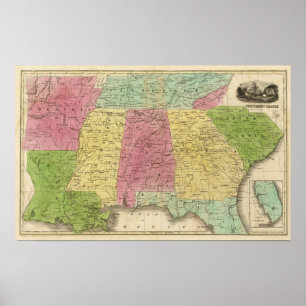 Southern States with South Part of Florida Poster