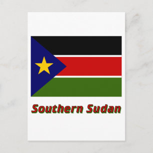 Southern Sudan Flag with Name Postcard