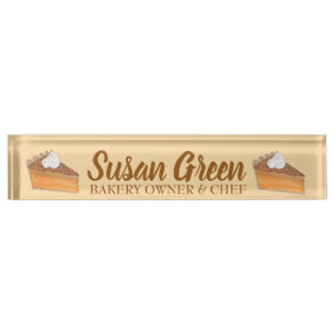 Southern Sweet Potato Pie Slice Soul Food Foodie Nameplate