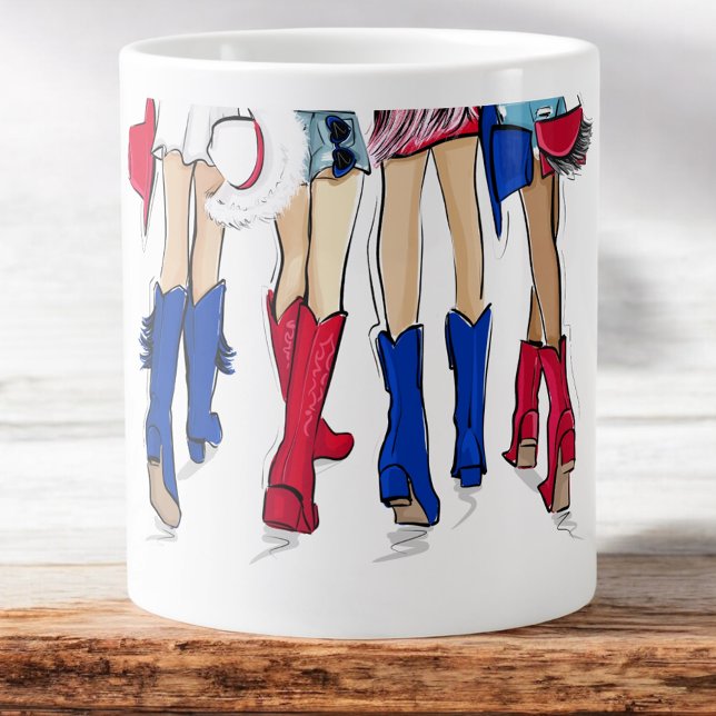Southern Texas Ladies Fashion Cowboy Boots Name Large Coffee Mug (Creator Uploaded)