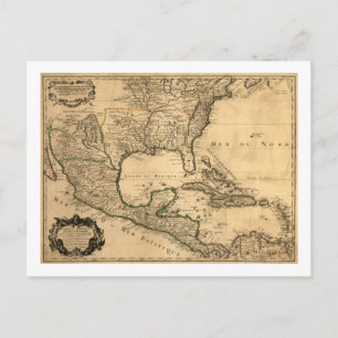 Southern United States and Central America Map Postcard