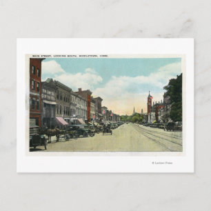 Southern View Down Main Street Postcard