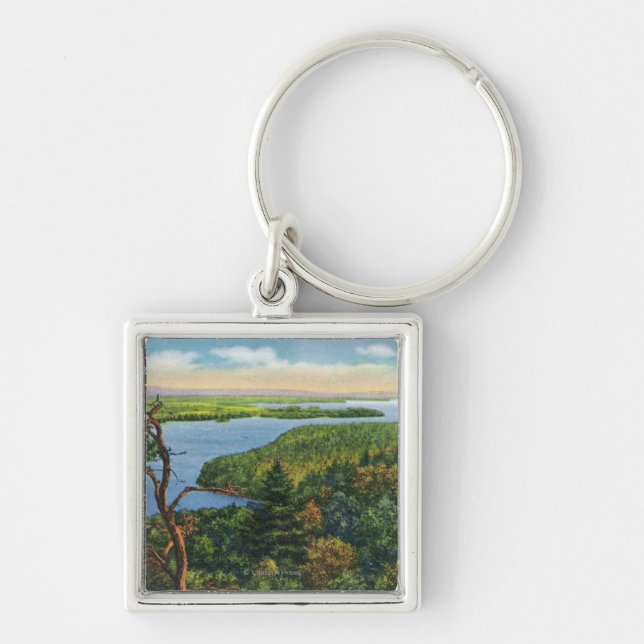 Southern View of Lake from Split Rock Light Key Ring (Front)