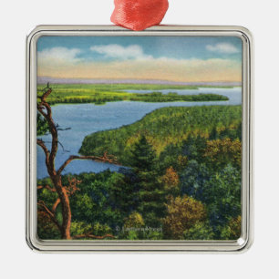 Southern View of Lake from Split Rock Light Metal Ornament