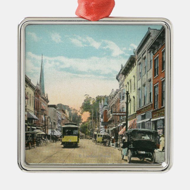 Southern View of Wall Street Metal Ornament (Front)