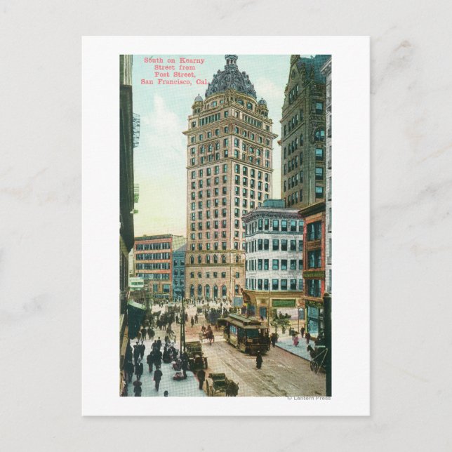 Southern View on Kearny St from Post St Postcard (Front)