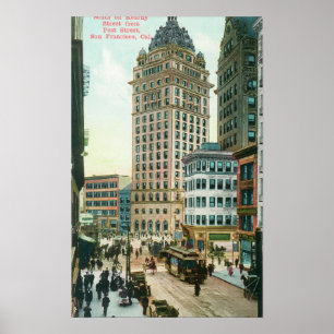 Southern View on Kearny St from Post St Poster