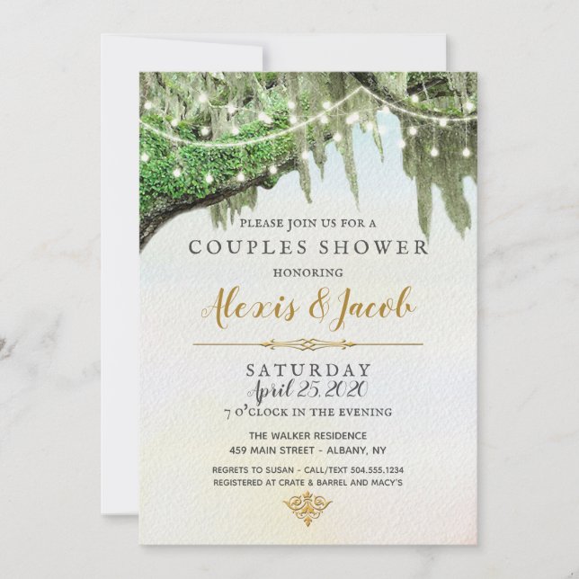Southern Wedding Invitations, Moss Invitations (Front)