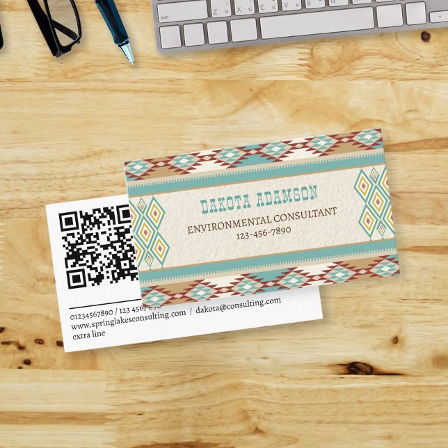 Southern western boho tribal QR Business Card (Creator Uploaded)