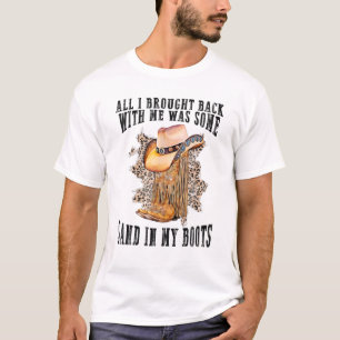 Southern Western Leopard Cowboy Boots Hat Sand In T-Shirt