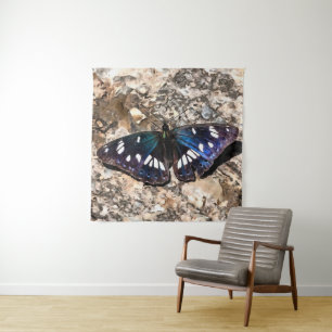 Southern White Admiral Blue Butterfly Painting Tapestry