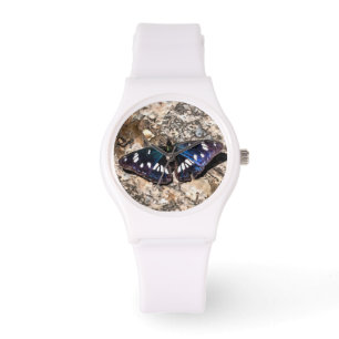 Southern White Admiral Blue Butterfly Painting Watch