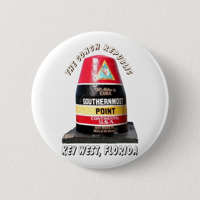 Southernmost Point 6 Cm Round Badge (Front)