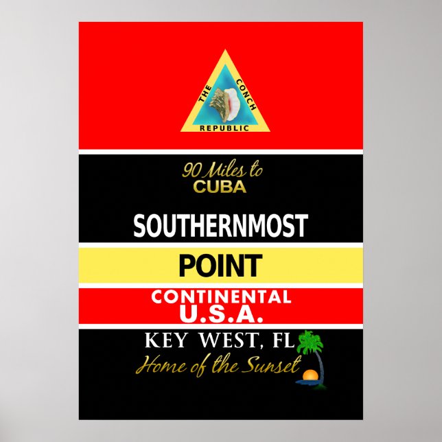 Southernmost Point Buoy Key West Poster (Front)