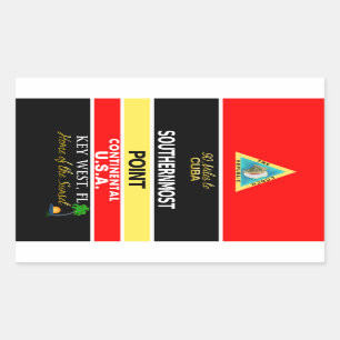 Southernmost Point Buoy Key West Rectangular Sticker