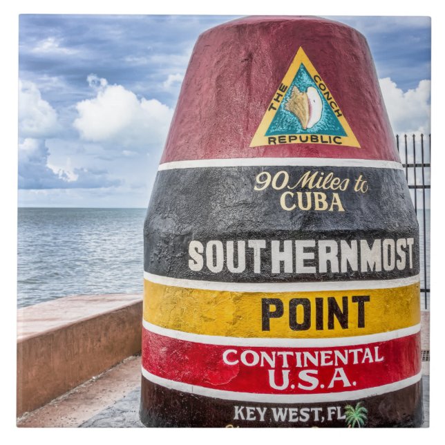 Southernmost Point Key West Ceramic Tile (Front)