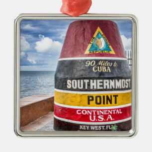 Southernmost Point Key West Metal Ornament