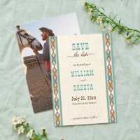 Southewestern western ranch cowgirl save the date