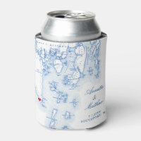 Southport Boothbay Maine Map Wedding Favour Drink